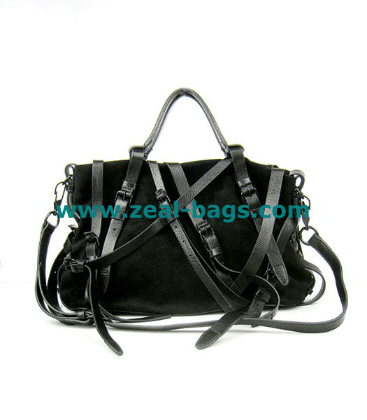 AAA Replica Alexander Wang Black Calfskin Leather Shoulder Tote Bag